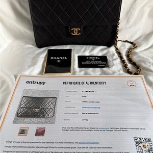 Vintage Chanel Classic Single Flap Bag – Black Lambskin with 24K Gold Hardware
